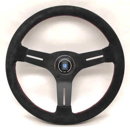 Nardi Competition Steering Wheel 330MM Black Suede With Black Spokes