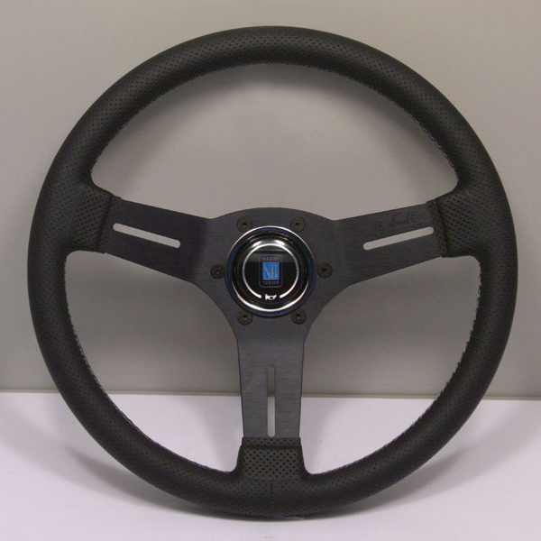 Nardi Competition Steering Wheel 330MM Black Perforated Leather With Black Spokes