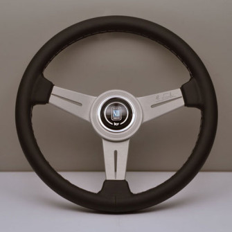 Nardi Classico Steering Wheel 360MM Black Leather With White Spokes