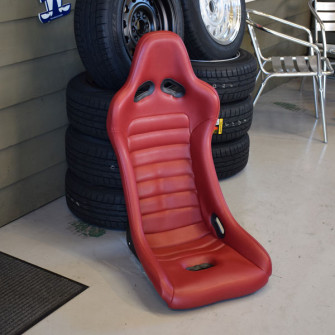 Car Make Corn's Red Leather Racing Seat