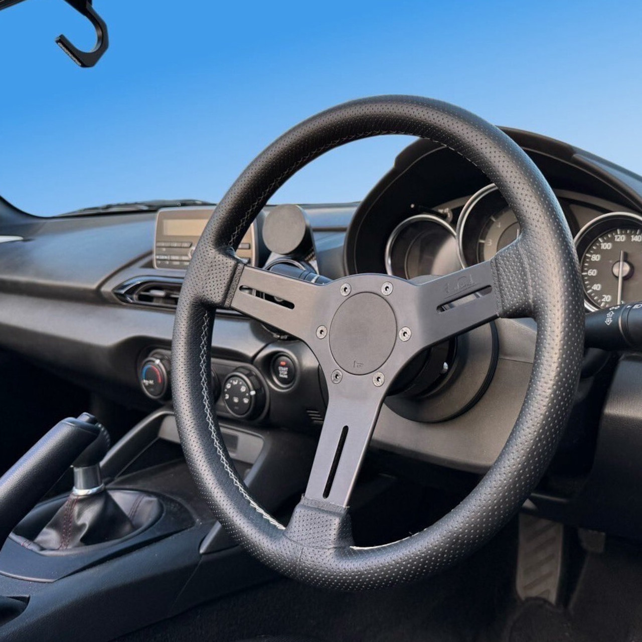 NA Motors Flat Horn Button Ver6 ALL BLACK For MX5 | REV9