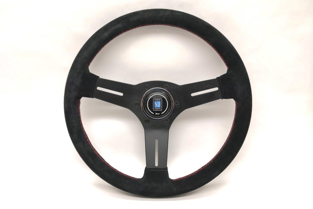 Nardi Competition Steering Wheel 330MM Black Suede With Black Spokes